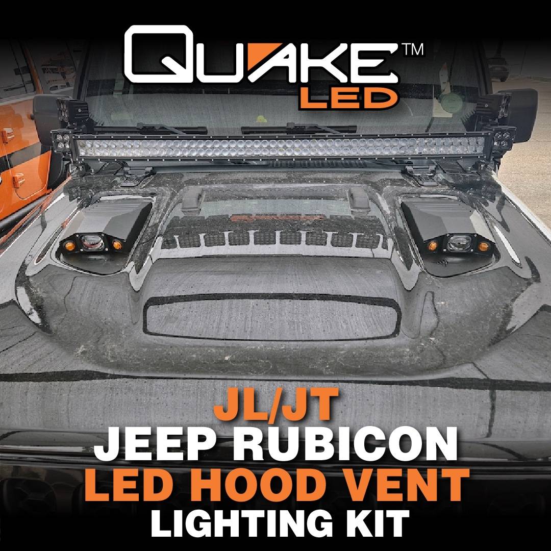 Jeep Gladiator NEW PRODUCT ALERT! Quake LED Rubicon Hood Vent Lighting Kit! QTE1445 1445 Ads-05