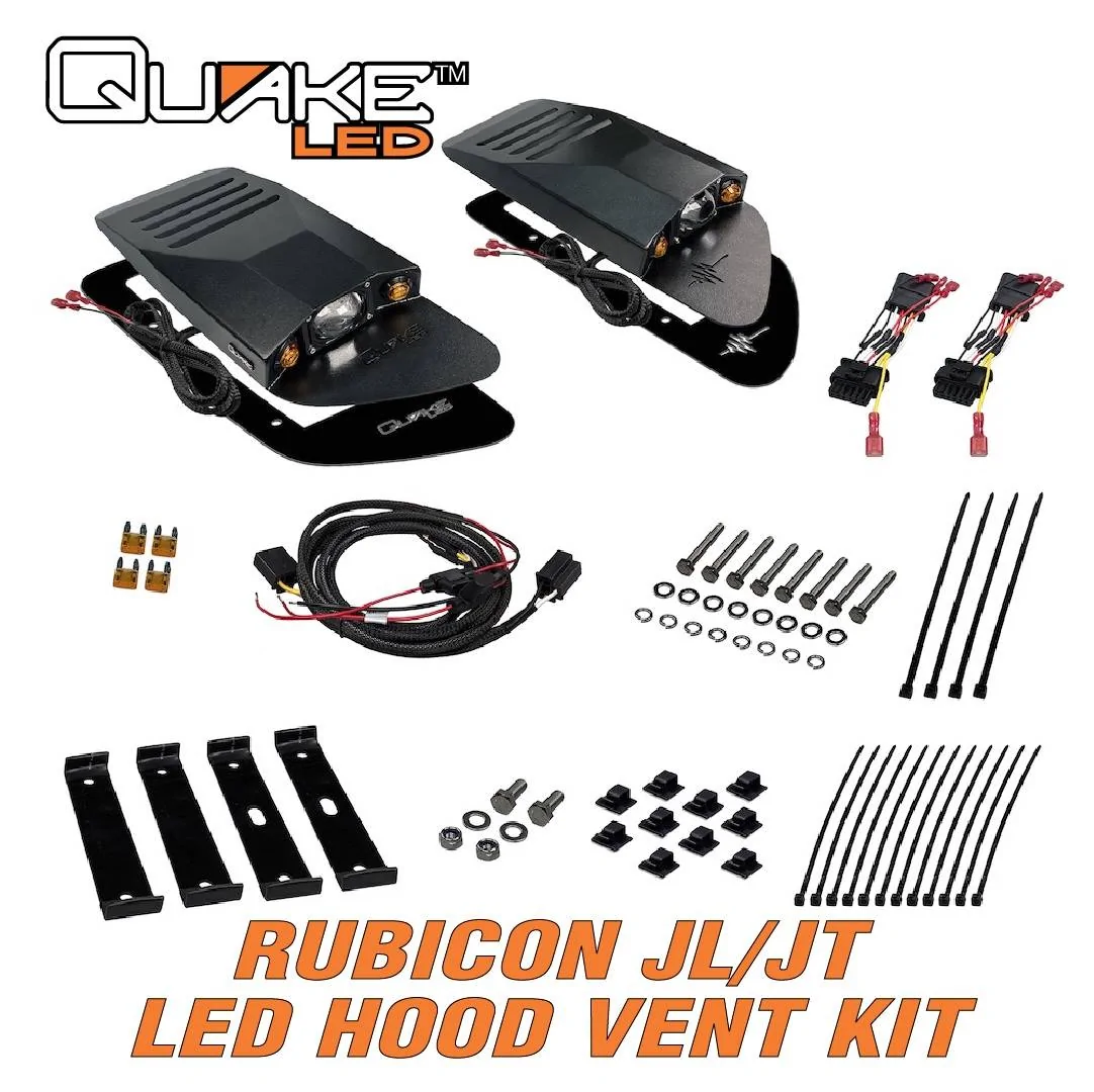Jeep Gladiator NEW PRODUCT ALERT! Quake LED Rubicon Hood Vent Lighting Kit! QTE1445 1445 Ads-09