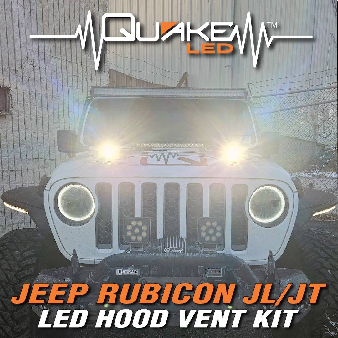 Jeep Gladiator NEW PRODUCT ALERT! Quake LED Rubicon Hood Vent Lighting Kit! QTE1445 1445 Ads-13