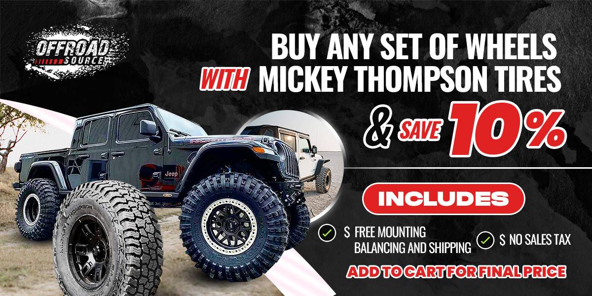 Jeep Gladiator Deals on Tires, Wheels and More for Your Gladiator SIZE