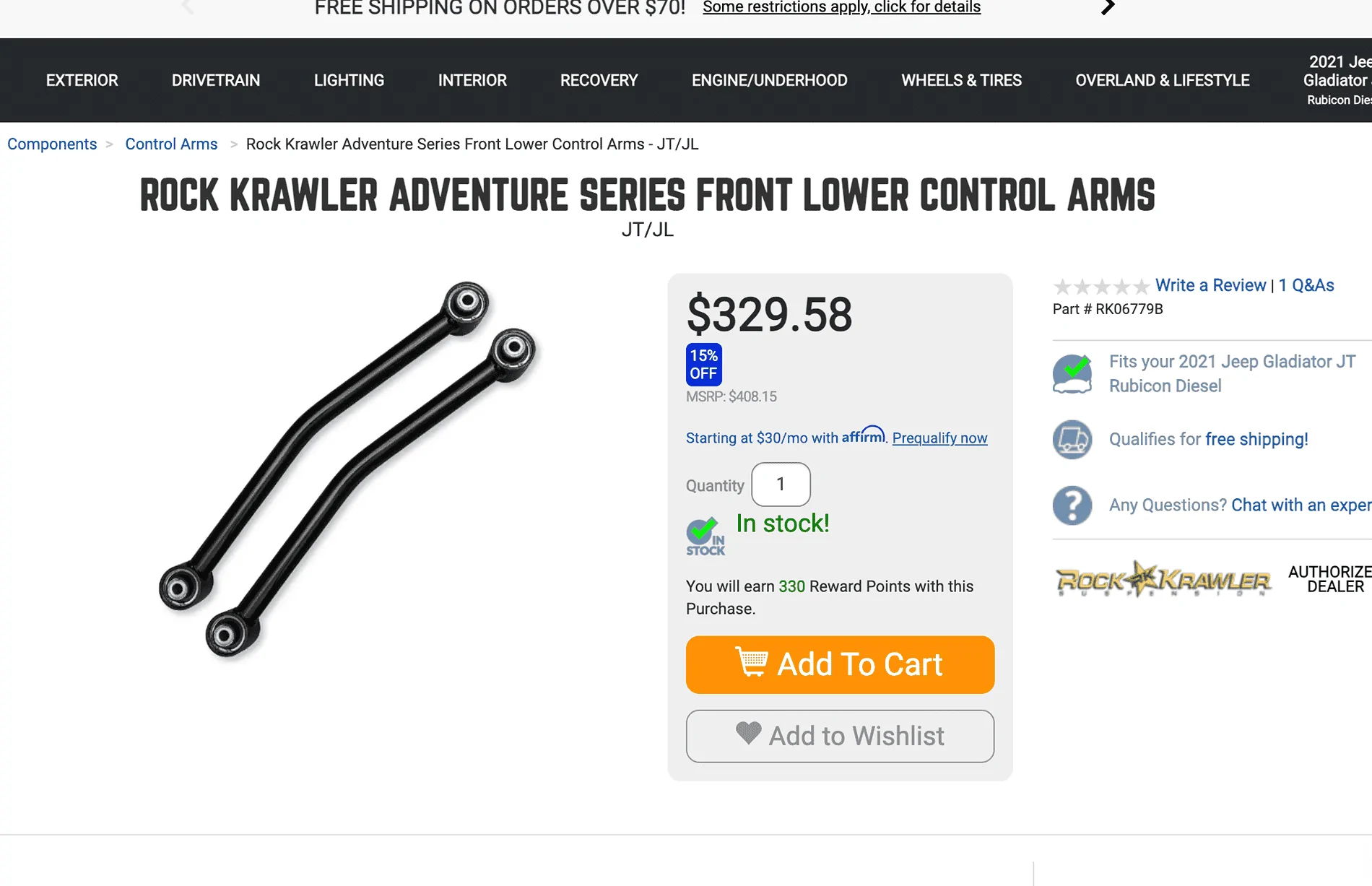 Jeep Gladiator JT Lift Components - Rock Krawler LCA's & Coils (Charlotte, NC) $500 Screenshot 2024-02-03 at 8.11.09 AM