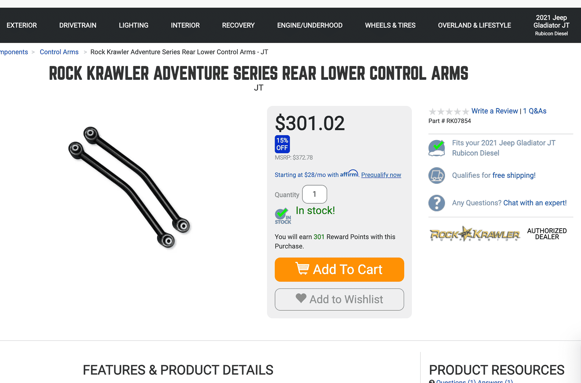 Jeep Gladiator JT Lift Components - Rock Krawler LCA's & Coils (Charlotte, NC) $500 Screenshot 2024-02-03 at 8.11.14 AM