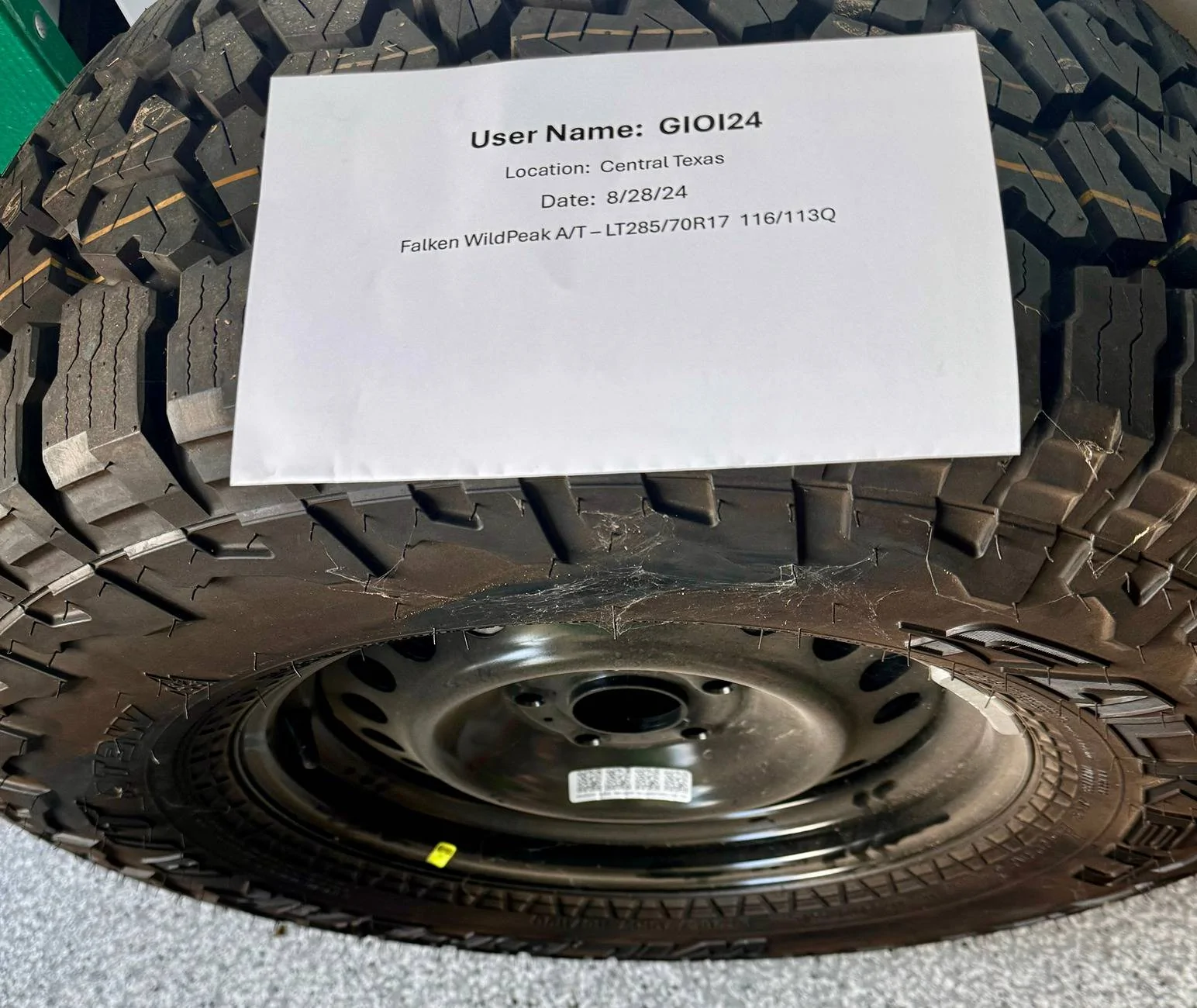 Jeep Gladiator *REDUCED* BRAND NEW Falken WildPeak A/T (AT3W) IMG_0167