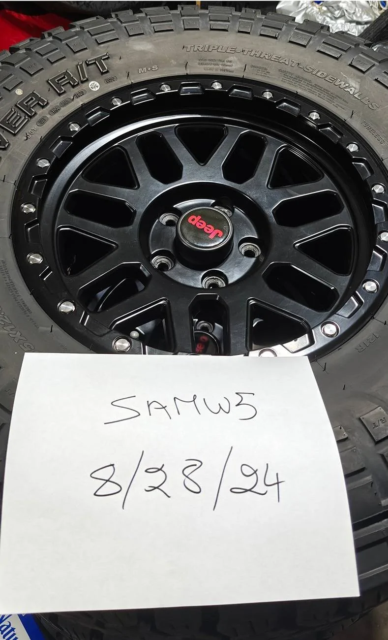 Jeep Gladiator Set of 17x9 Rocktrix (+12 offset) with 35" Kenda Klever (12.50") with TPM IMG20240828114703