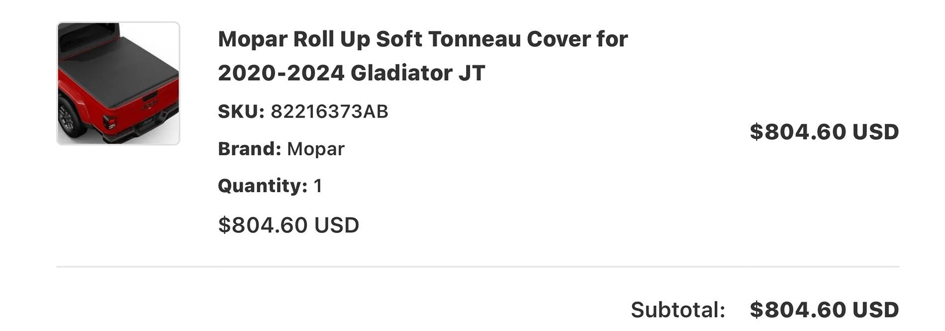 Jeep Gladiator Mopar Twill Rollup Tonneau IMG_1889
