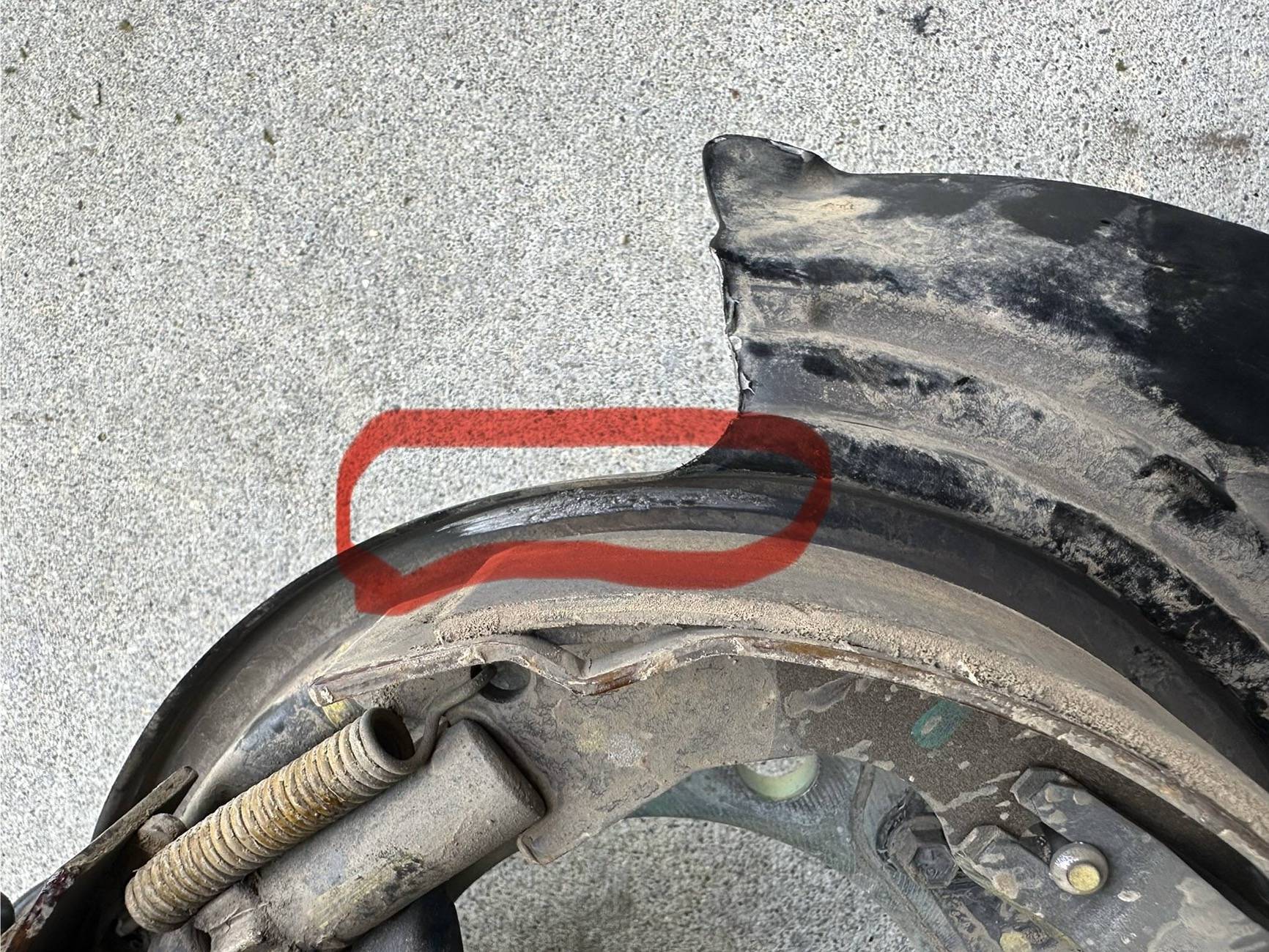 Jeep Gladiator Brake rotor dust guard (?) bent scraping against rotor IMG_9454