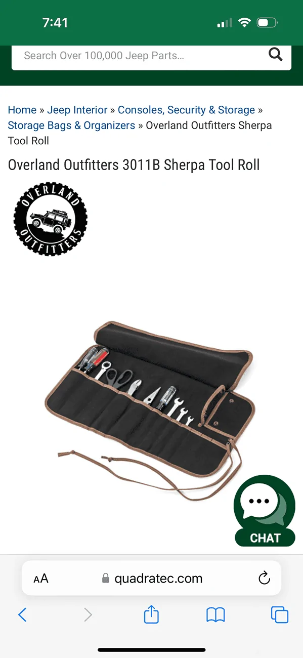 Jeep Gladiator Overland outfitters Sherpa tool roll new IMG_1065