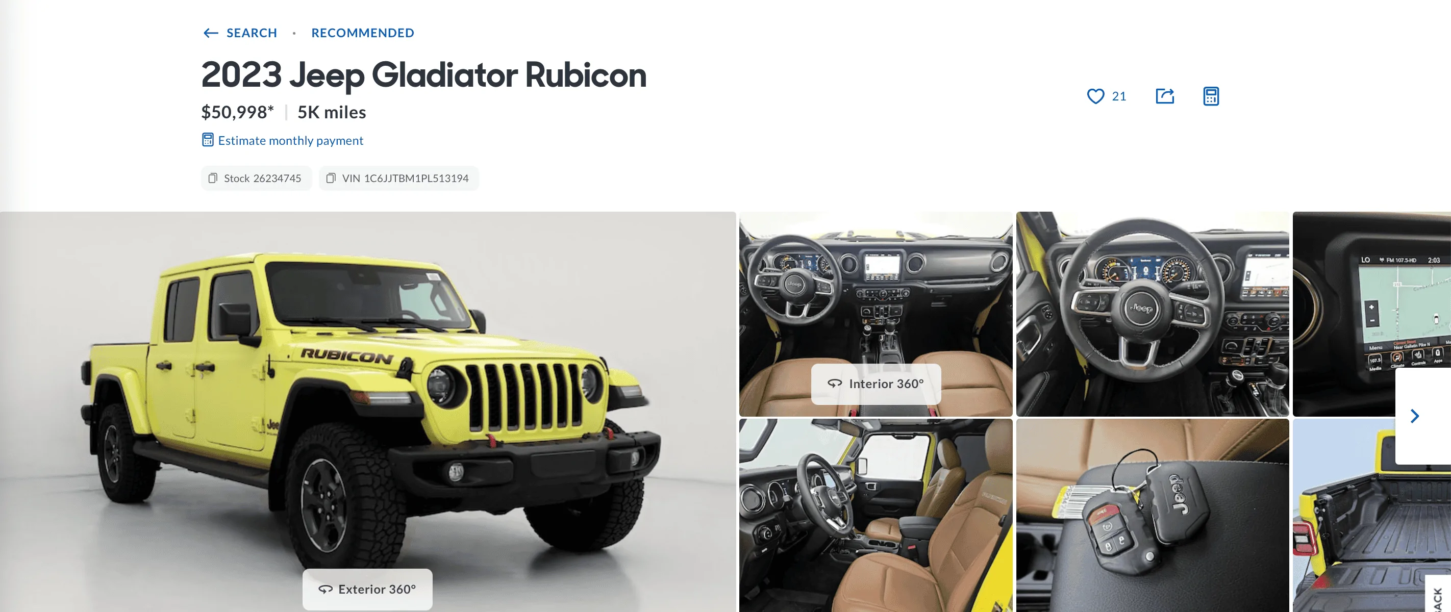 Jeep Gladiator This has to be a one of one build for sale at Carmax Screenshot 2024-09-02 at 10.37.21 AM