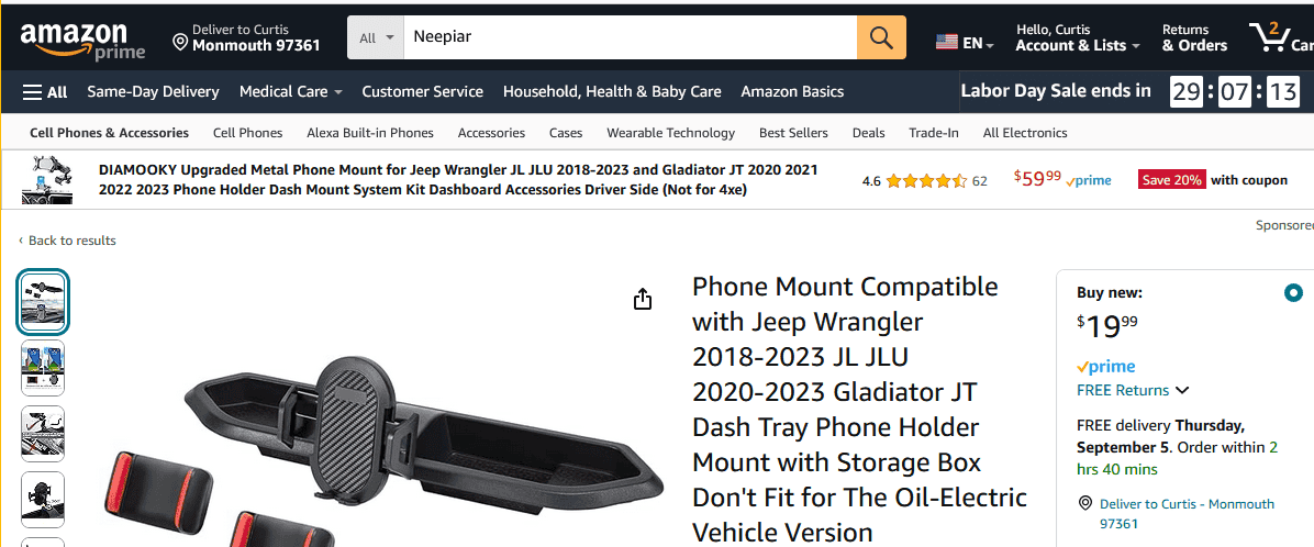 Jeep Gladiator Cell phone mount 1725303247641-1x