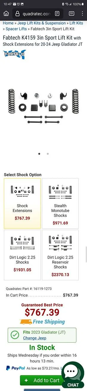 Jeep Gladiator 2.5" or 3.5" for 37" on Rubicon Screenshot_20240902_224721_Firefox