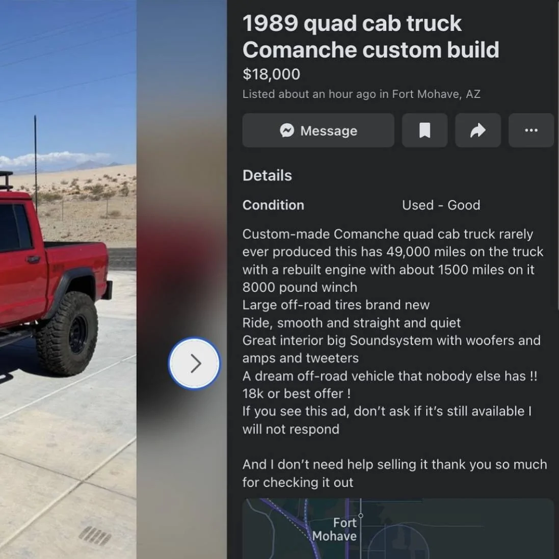 Jeep Gladiator 4 Door Jeep Comanche 😍 IMG_7628