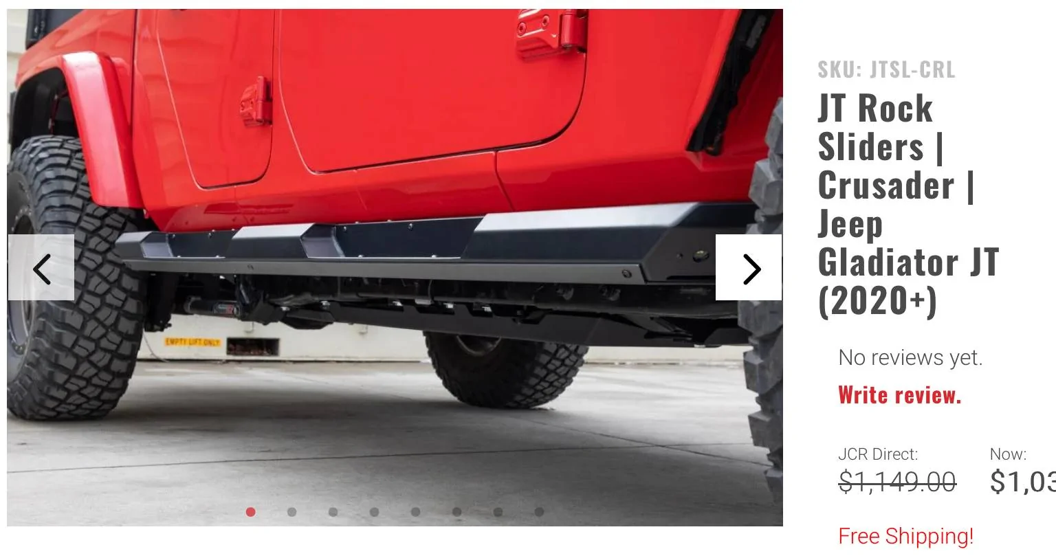 Jeep Gladiator JCR Crusader Step Sliders IMG_0003