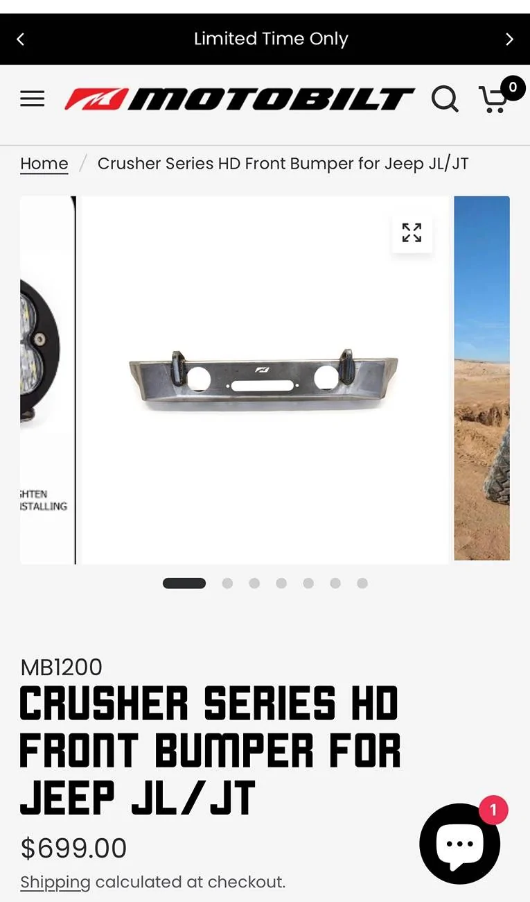 Jeep Gladiator Motobilt crusher front bumper on Mojave/Rubicon IMG_0470