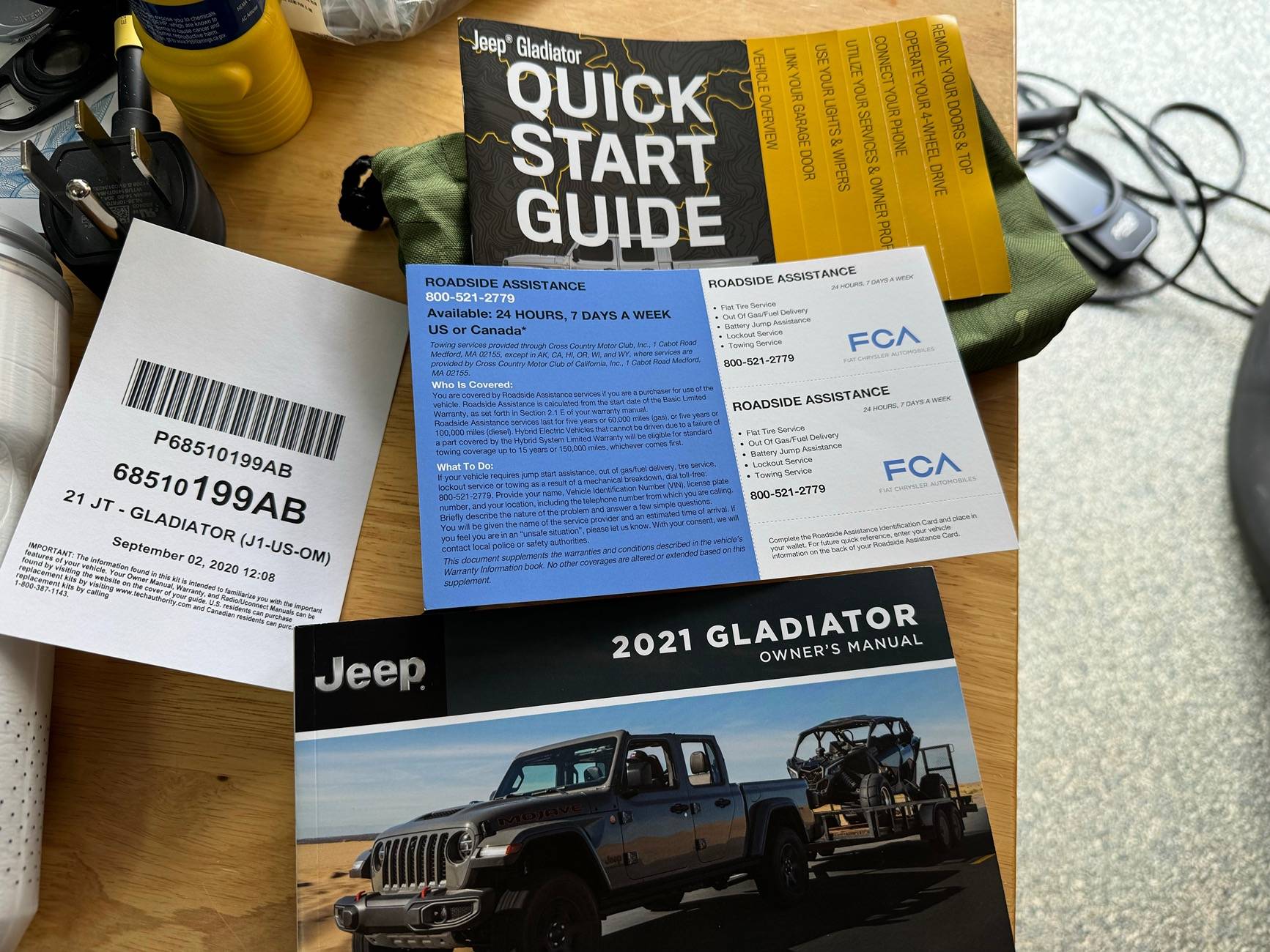 Jeep Gladiator 2021 Mojave Manual / Freedom Panel Pouch / Ratchet Set - Free - Treasure Coast IMG_0308
