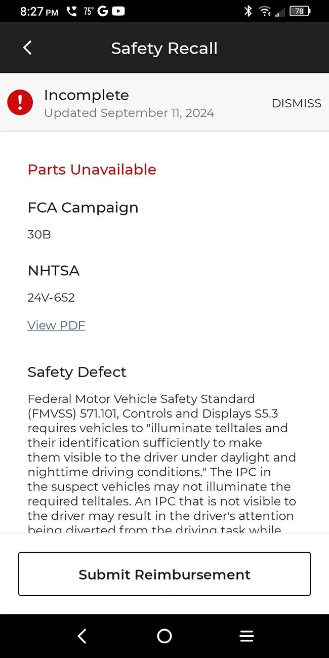 Jeep Gladiator New Recall NHTSA 24V-652: Instrument Panel Cluster IPC Failure & Replacement (9/5/24) 1000000931