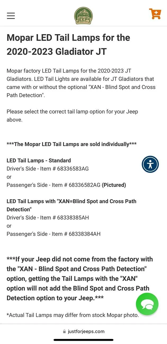 Jeep Gladiator Stock led tail lights part numbers IMG_3566
