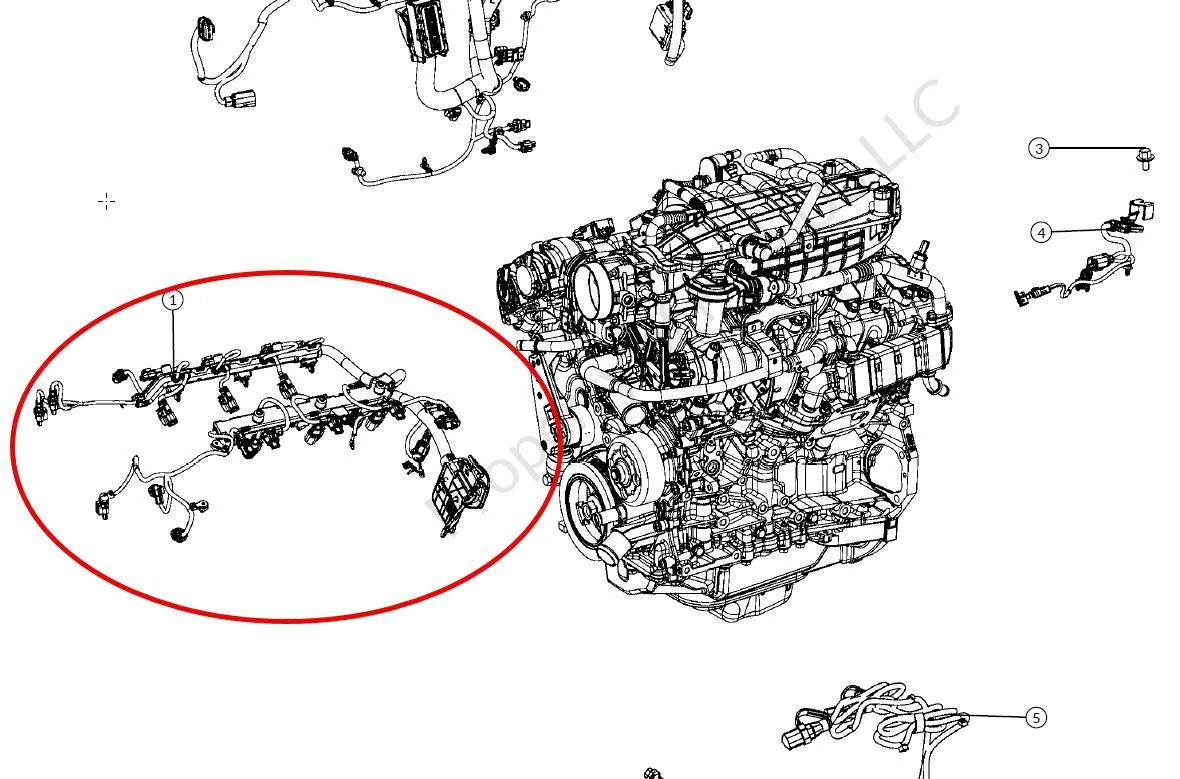 Jeep Gladiator Rodent Damage Fuel Injector wiring harness uel_Injector_Wiring_Harness