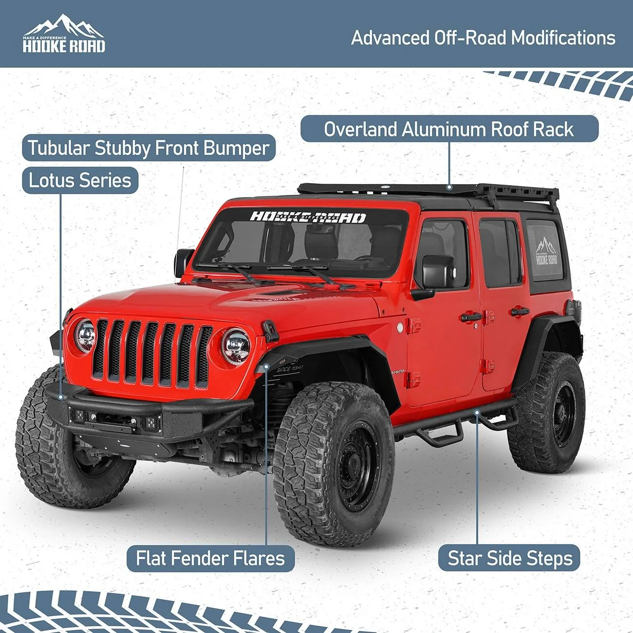 Hooke Road JK Tube Stubby Front Bumper for 2007-2018 Jeep Wrangler JK ＆ Unlimited 2/4 Doors, Tubular Rock Crawler Bumper w/Winch Plate ＆ 並行輸入品 : Hooke Road JK Stubby Front Bumper w⁄Winch Plate \u0026 LED