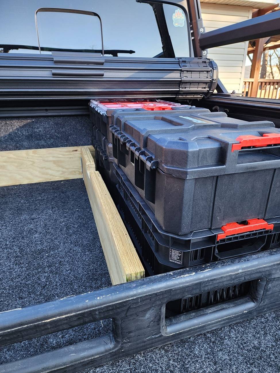 Jeep Gladiator Bed Storage - Ryobi Link Boxes Fit Perfectly 20240203_154301