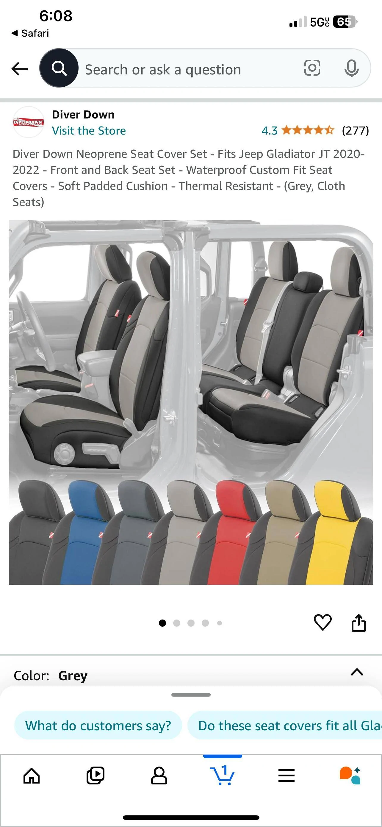 Jeep Gladiator Diver down Neoprene seat covers (no armrest) IMG_9988