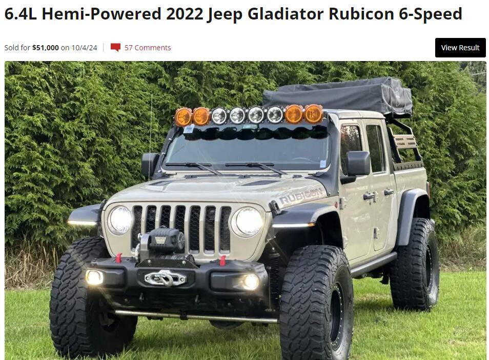 Jeep Gladiator 392 Rubicon for sale on BaT BAT Gladiator $51k