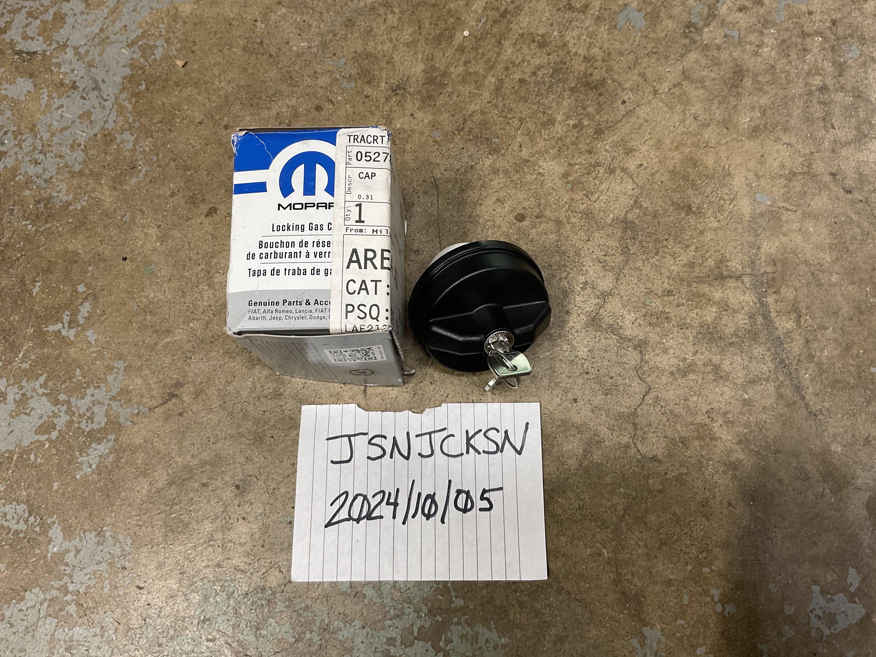 Jeep Gladiator Mopar Locking Gas Cap $15 image