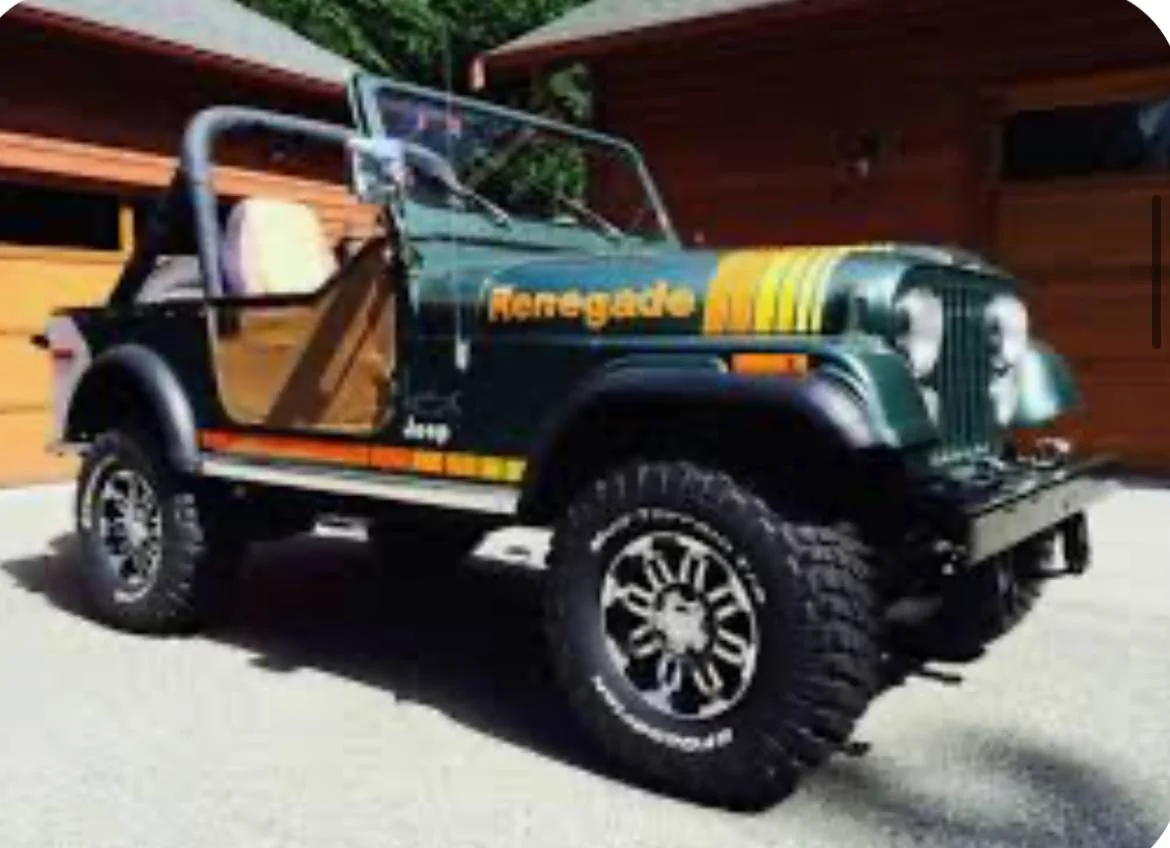 Jeep Gladiator White CJ retro wheels on a Sarge Green Gladiator IMG_1609