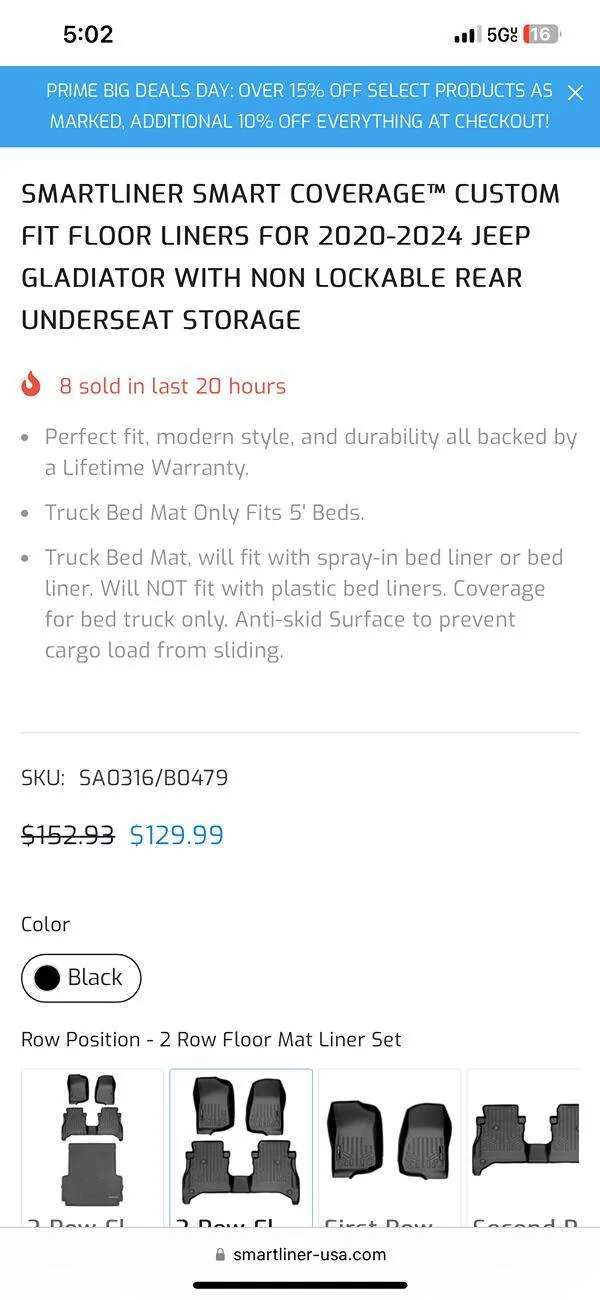 Jeep Gladiator Smartliner floor mats IMG_0013