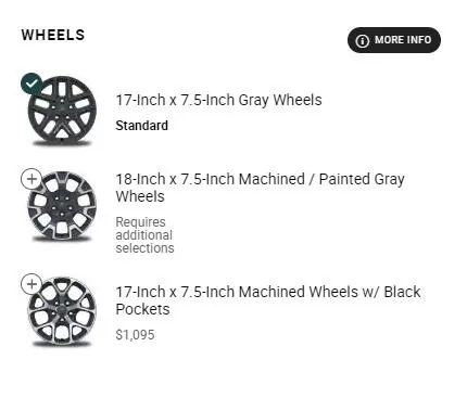 Jeep Gladiator Tire Question 2025 Sport S wheel options