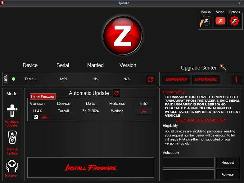 Jeep Gladiator JL Tazer Lite $150 Tazer Status