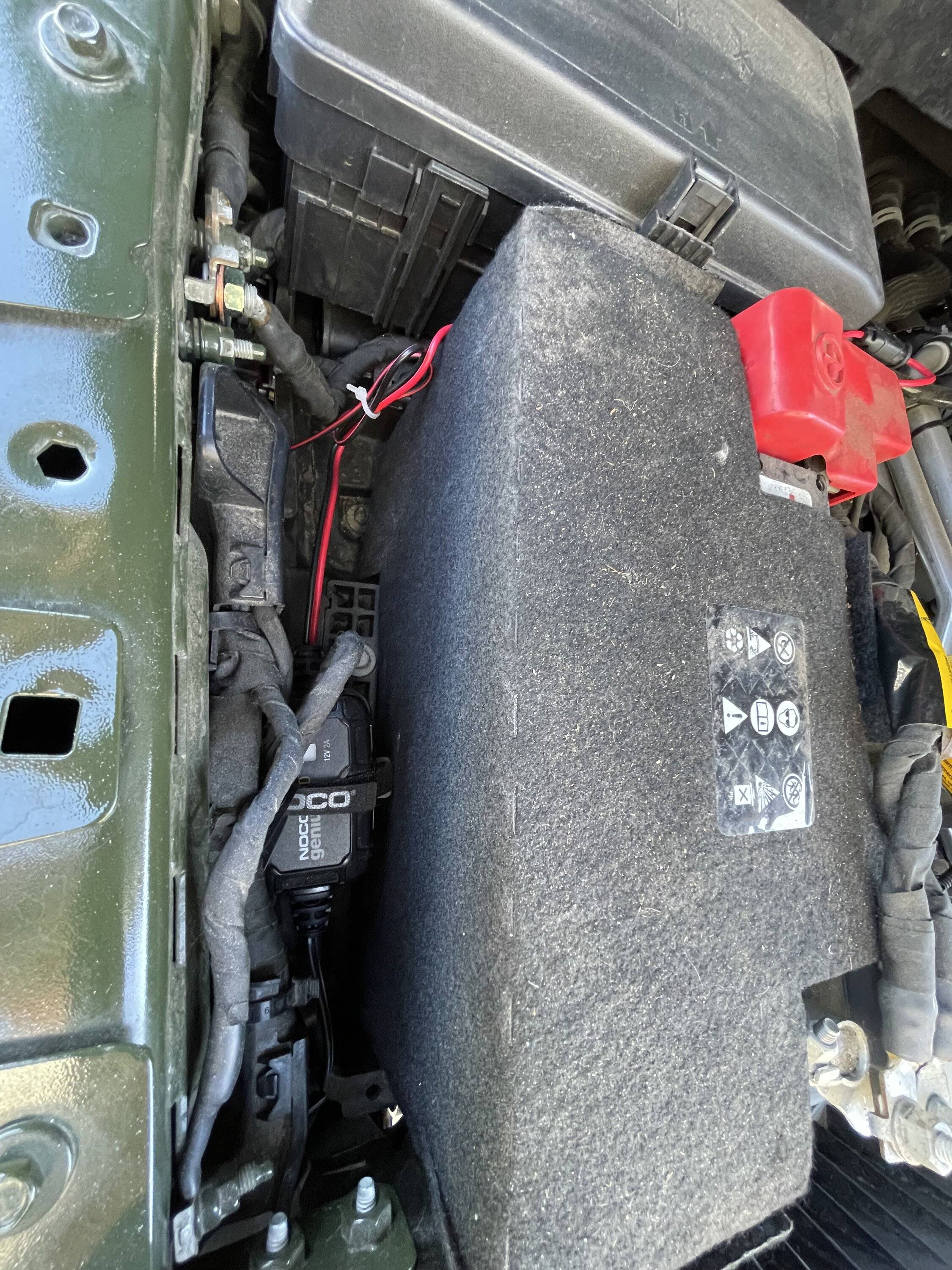 Jeep Gladiator Simple Noco Battery Maintainer Installation IMG_5331