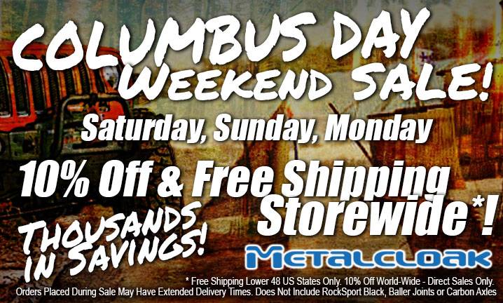 Jeep Gladiator Metalcloak Columbus Day Weekend Salebration! 10% Off & Free Shipping Large-Sales-Block-ColumbusSale2024-Mobile