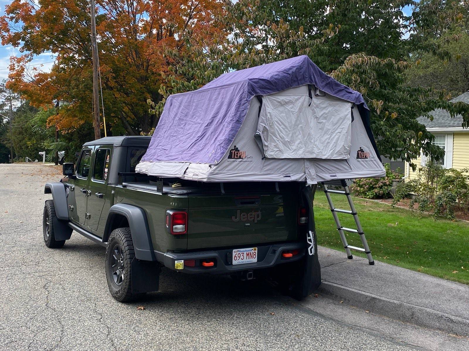 Jeep Gladiator New to roof top tents tent deployed on JT