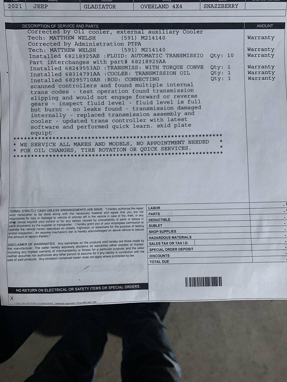 Jeep Gladiator New tranny at 45,000 miles. Wtf🙈 69ED833E-71D1-4588-9562-6C95B0A0CACF