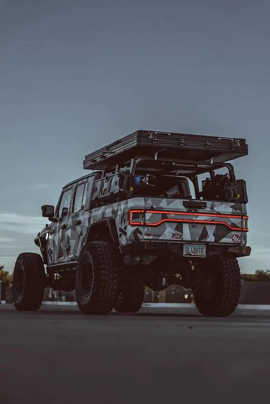Jeep Gladiator Mopar "Racetrack" Tail Light Inspired: ORACLE LIGHTING RACETRACK FLUSH STYLE LED TAILGATE PANEL ORACLE_Lighting_Racetrack_camp_crawler