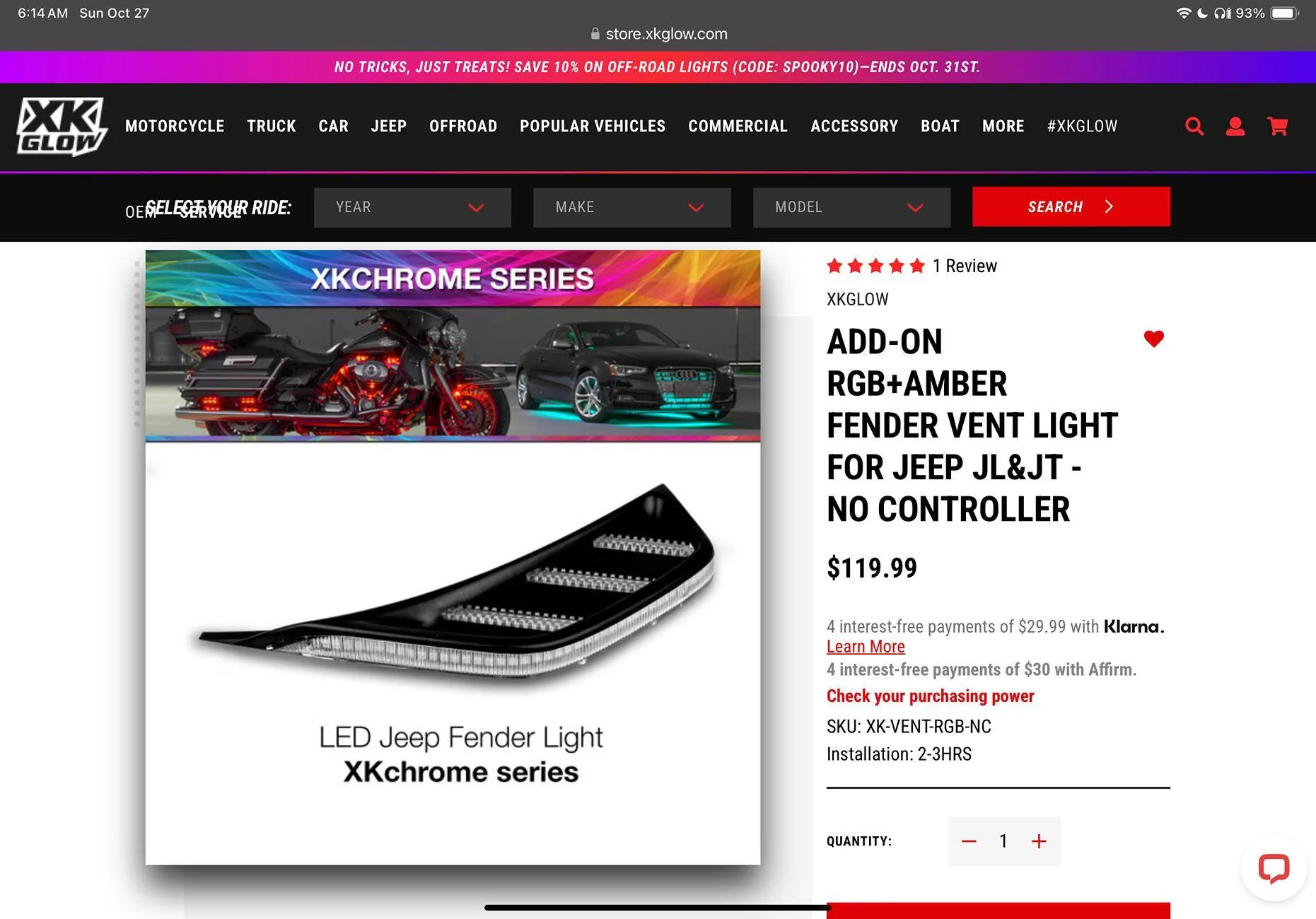 Jeep Gladiator XKGlow side markers IMG_1626