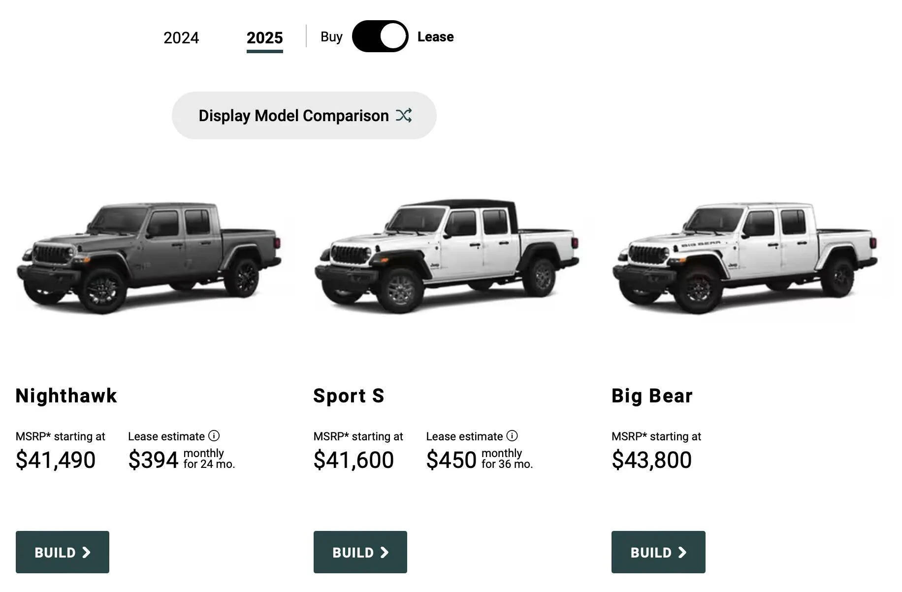 Jeep Gladiator 2025 Jeep Gladaitor BIG BEAR - New Trim appears on Jeep site Screenshot 2024-10-29 at 11.31.12 PM
