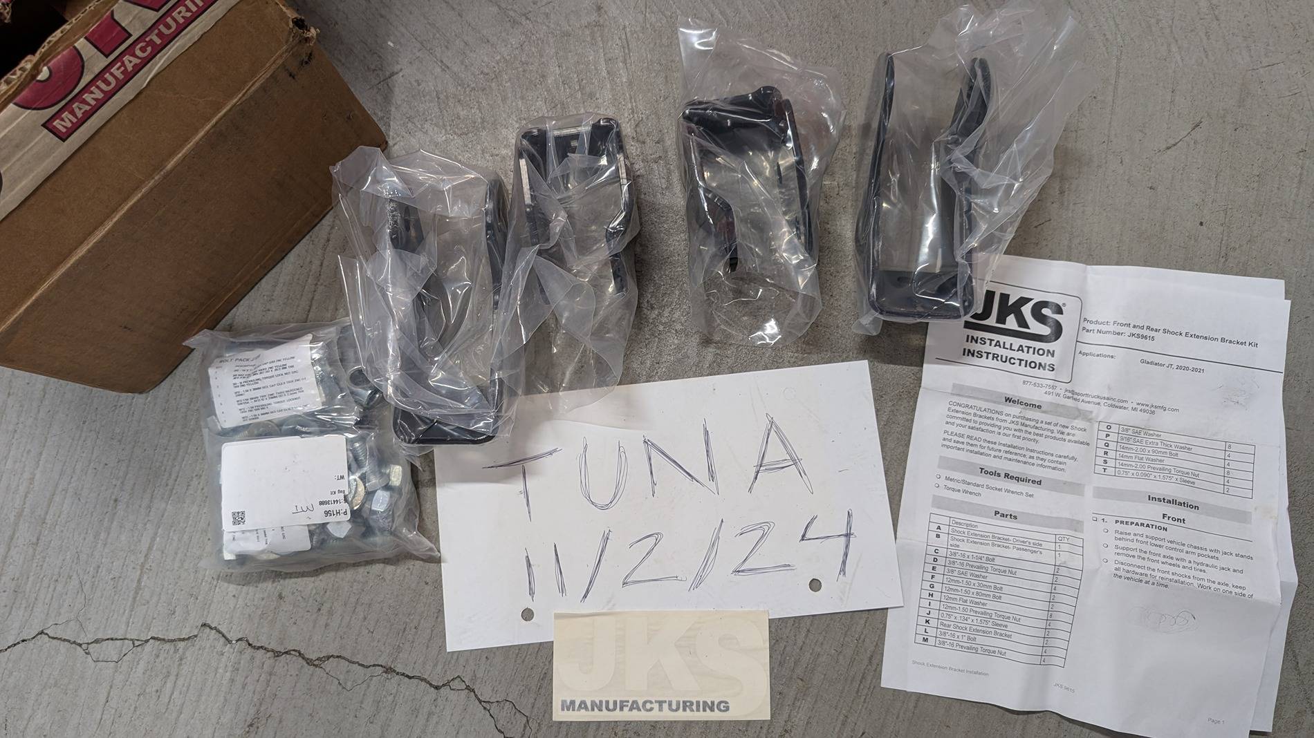 Jeep Gladiator JKS shock extension bracket kit $80 PXL_20241102_233207952