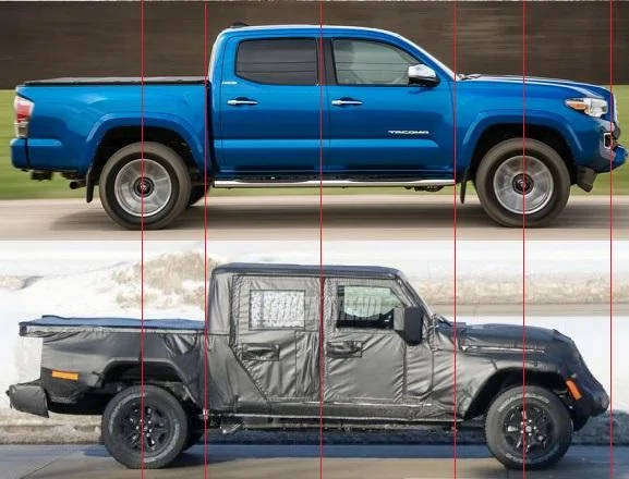 Jeep Gladiator 2018 JLU shows production design. What would you like shared with the JT? truck compar