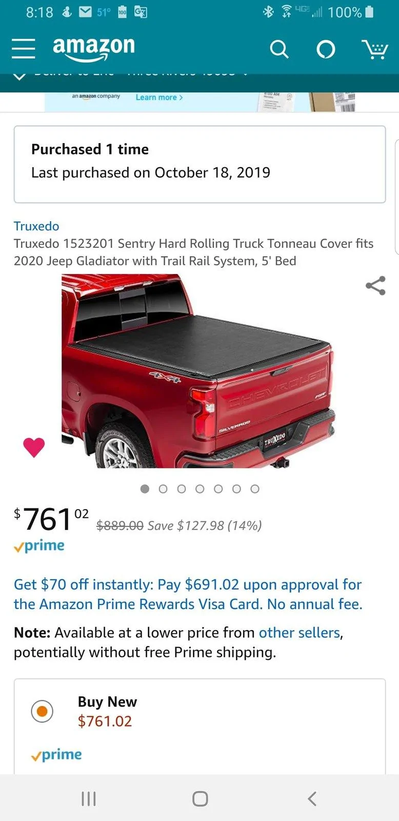 Jeep Gladiator Tonneau Cover at Jeep Fest (Orlando)... Screenshot_20191026-201811_Amazon Shopping