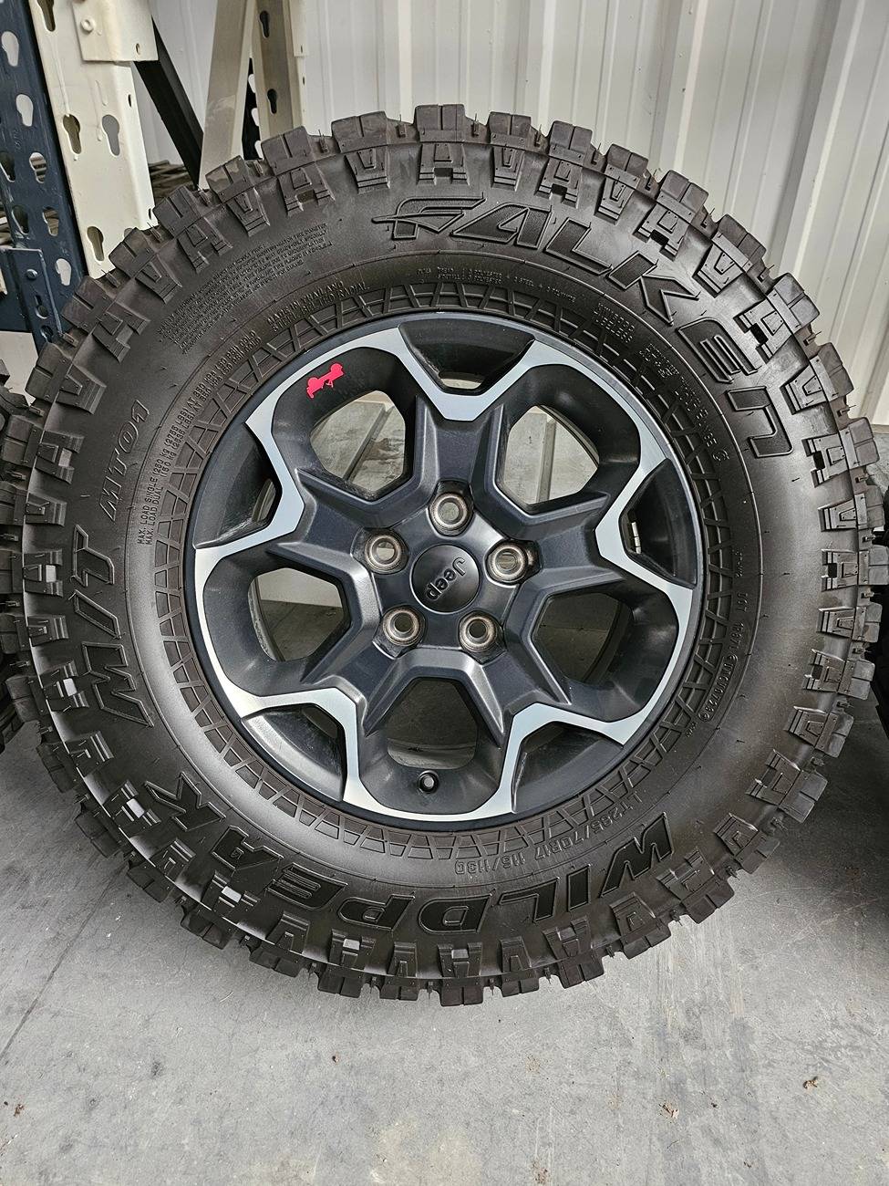 Jeep Gladiator Set of 4 2023 Gladiator Rubicon Wheels plus spare(steelie) w/33" Falken MT's $950 OBO 1000005554