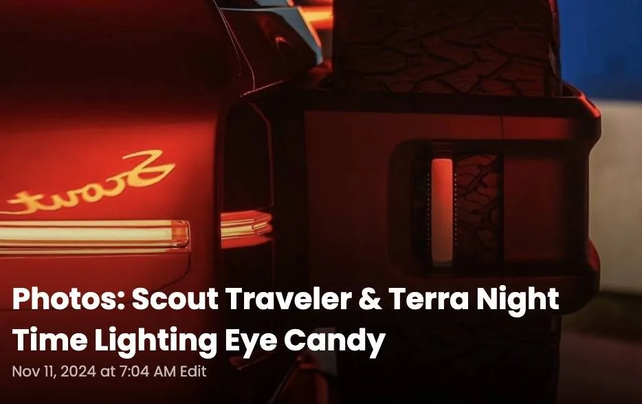 Jeep Gladiator Official: Scout EV Pickup & SUV debut w/ Gas Range Extender, 4x4, BOF, Lockers, Sway Bar Disconnect -- All Specs, Wallpapers, Videos scout-terra-traveler-photos-night-time-jpg-jpg