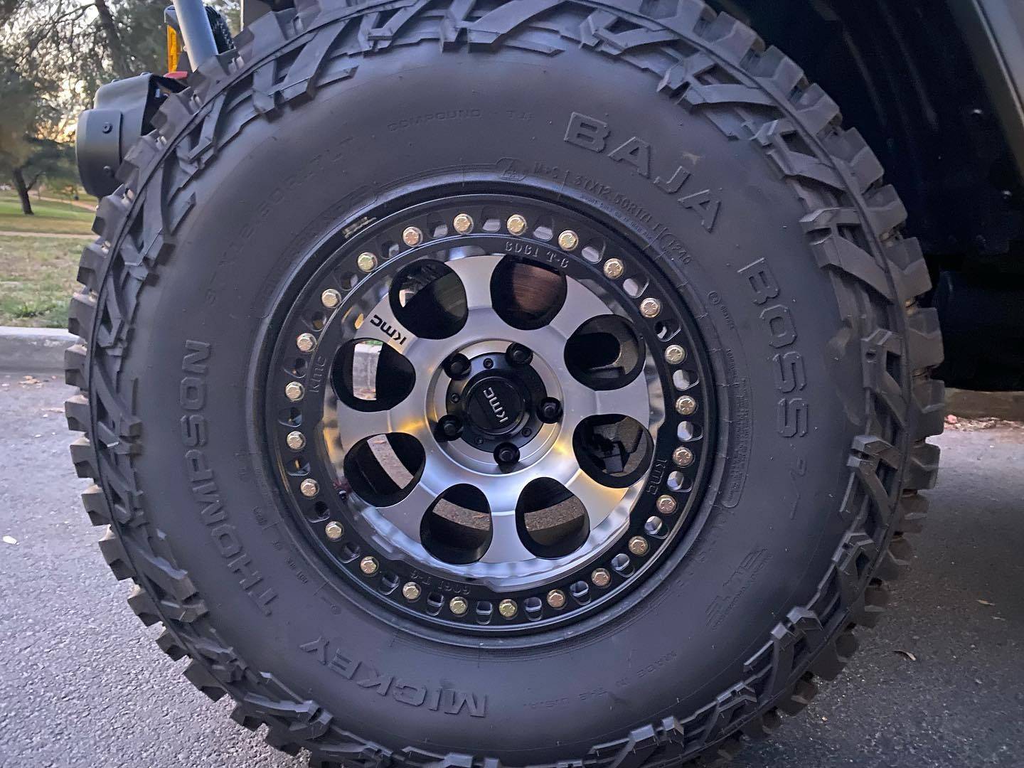 Jeep Gladiator Wheels for Sarge Gladiator KMC Riot Black Ring Machined Face Pic1