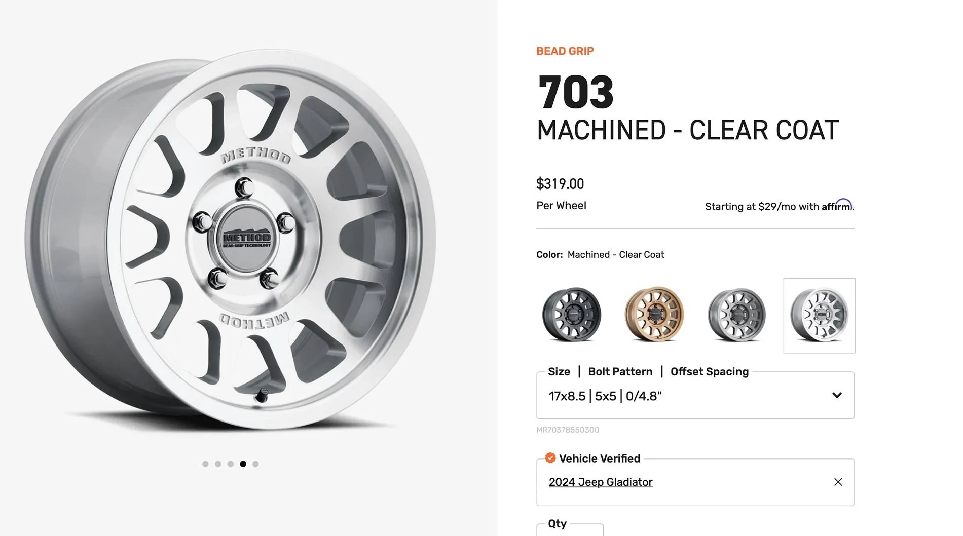 Jeep Gladiator Method 703 wheels: Any pics of your stance or tire poke with these? method 703