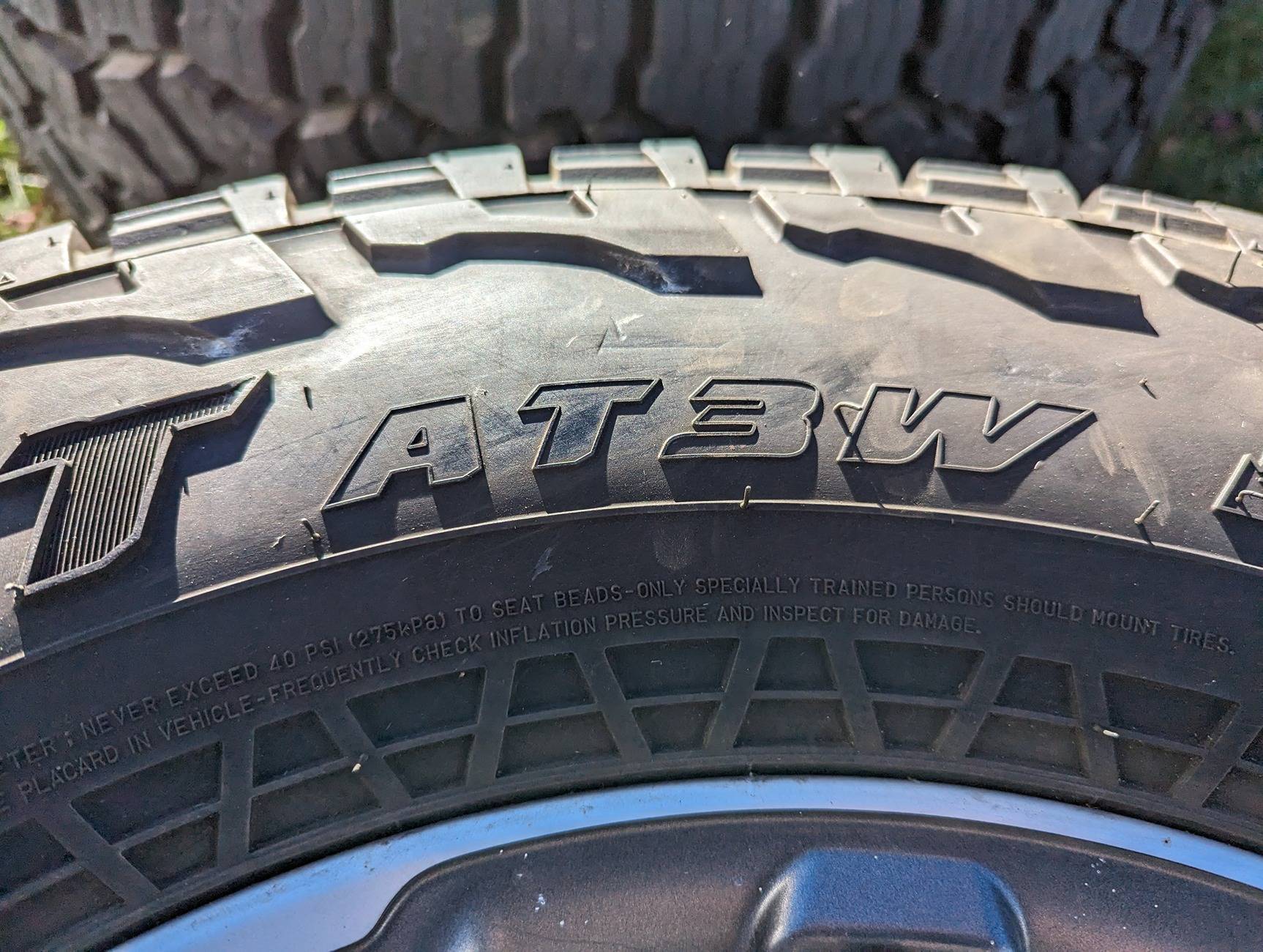 Jeep Gladiator Set of 5 Falken Wildpeak AT3 - 285/70R17 - Rubicon takeoff wheels ($950) PXL_20241115_174311919