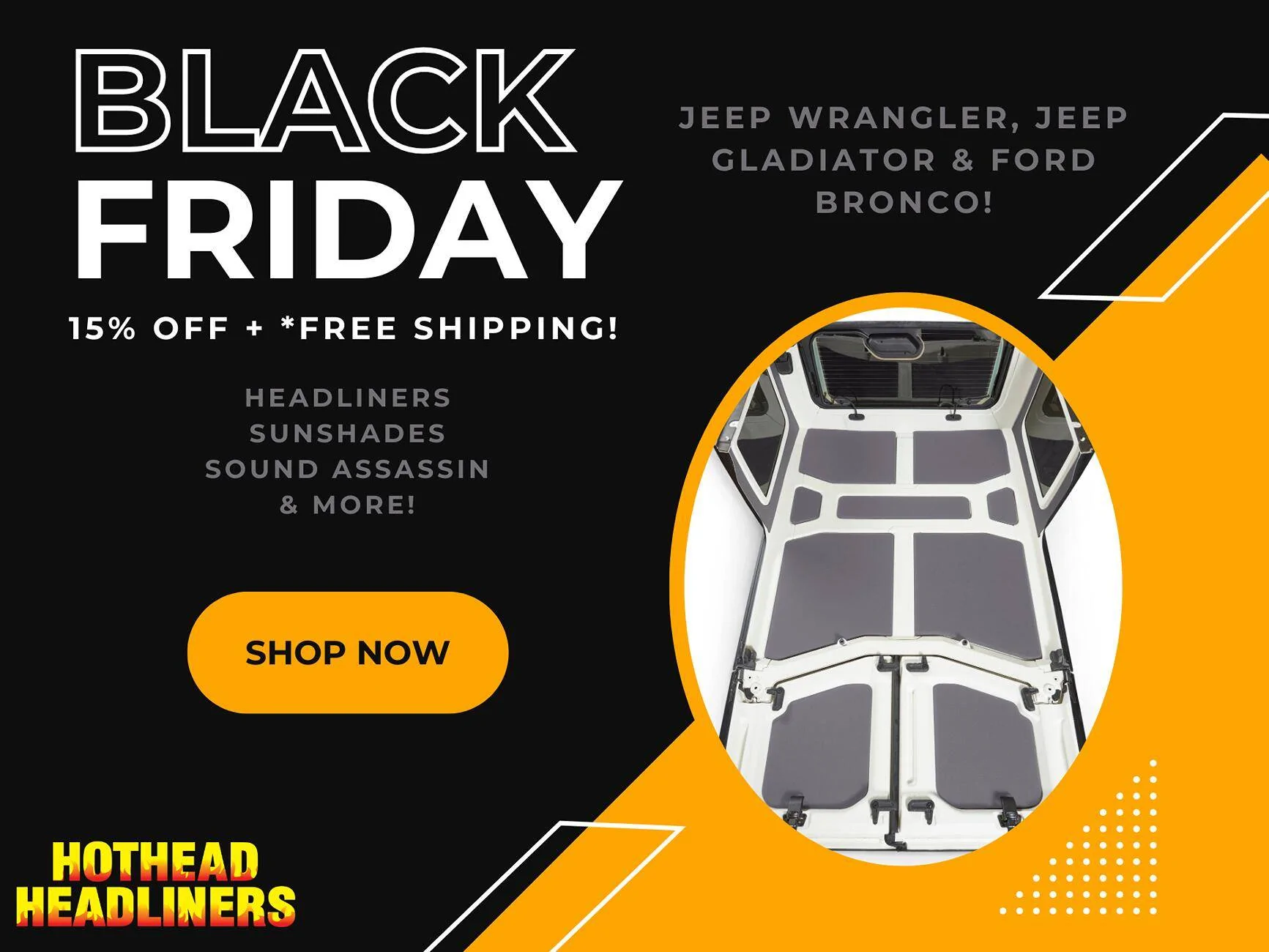Jeep Gladiator 🎉 Black Friday SALE: 15% Off Hothead Headliners + Free Shipping! Black Friday - FORUM POST