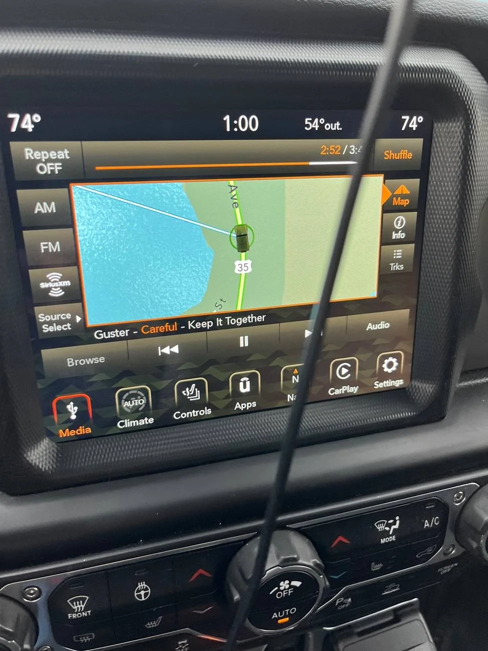 Jeep Gladiator My nav depicts a line in random locations IMG_4980