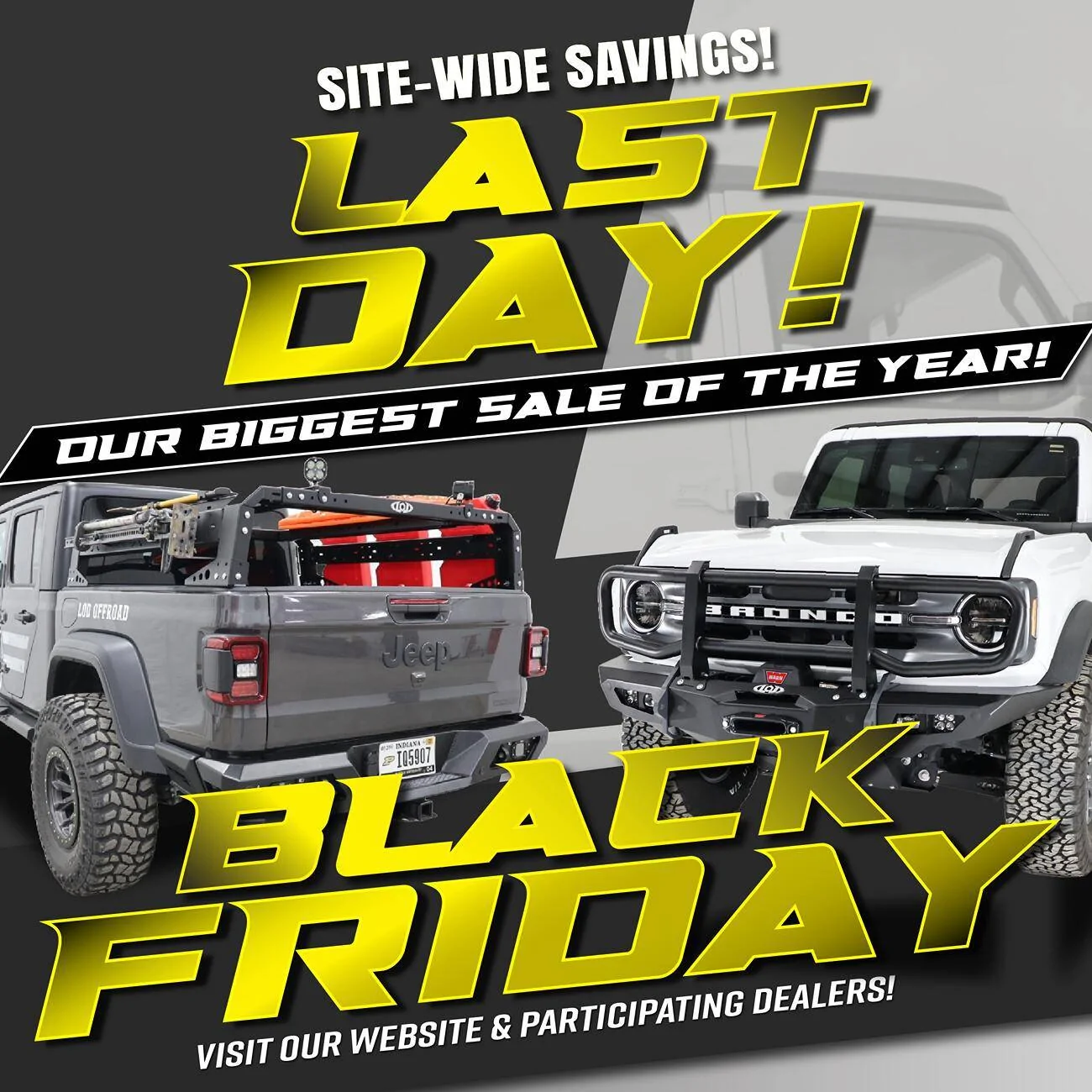 Jeep Gladiator Today is the last day of our Black Friday Sale! | LoD Offroad Black Friday Sale 2024 2 1080x1080 2-01