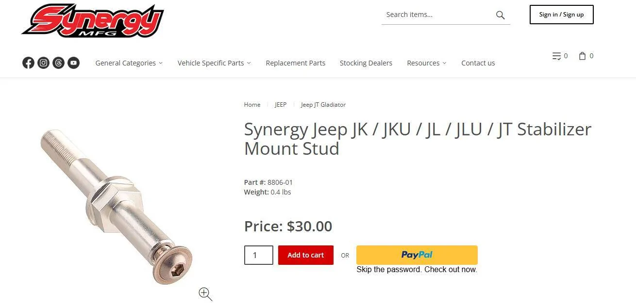 Jeep Gladiator high mount for fox 2.0 ts steering stabilizer 1733780540801-