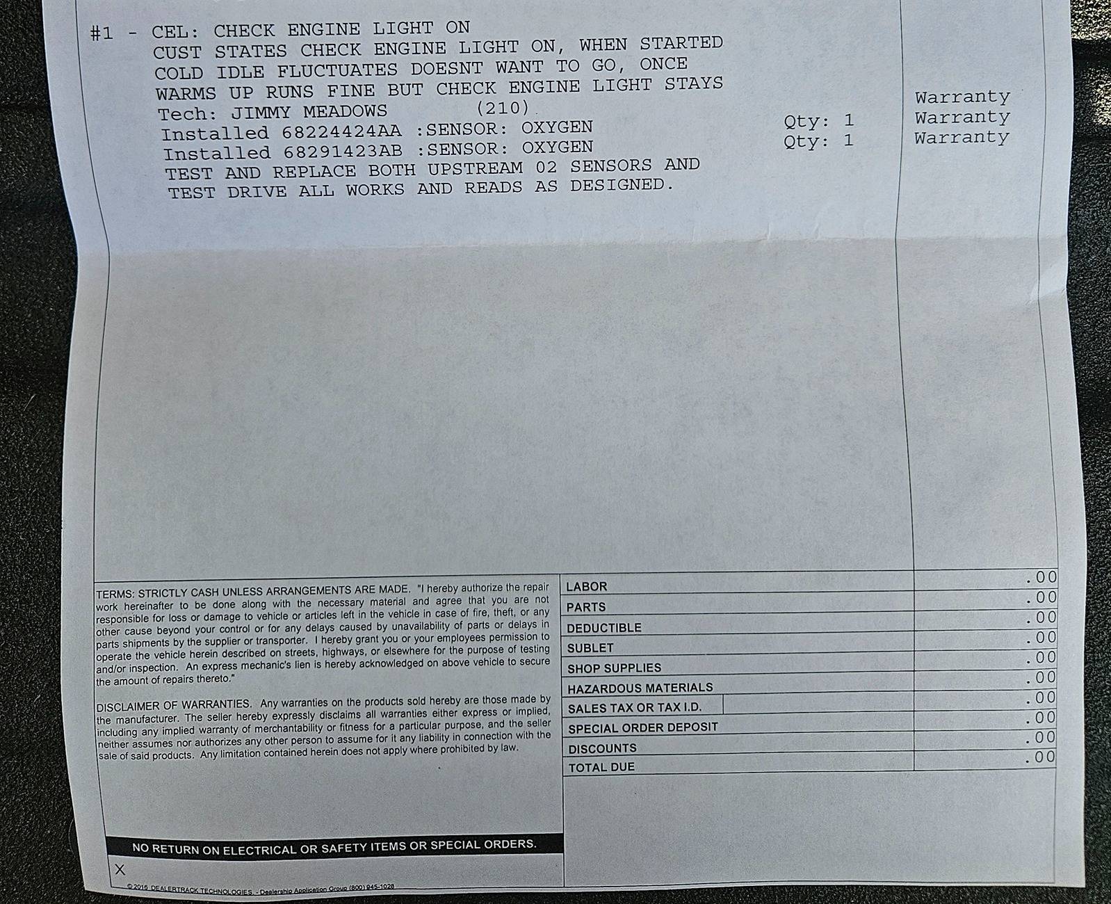 Jeep Gladiator Two weeks and 470 miles of Jeep ownership and already a Check Engine Light 20241211_110842